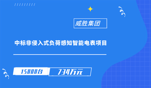 開啟全新用電體驗 威勝集團中標非侵入式負荷感知智能電表項目 開啟全新用電體驗 威勝集團中標非侵入式負荷感知智能電表項目